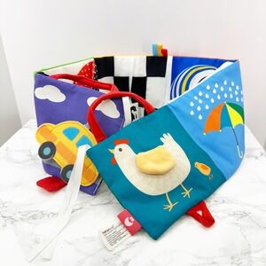 Hahaland Baby Toy 0-6M High Contrast Tummy Time Activity‎ Book Crinkle